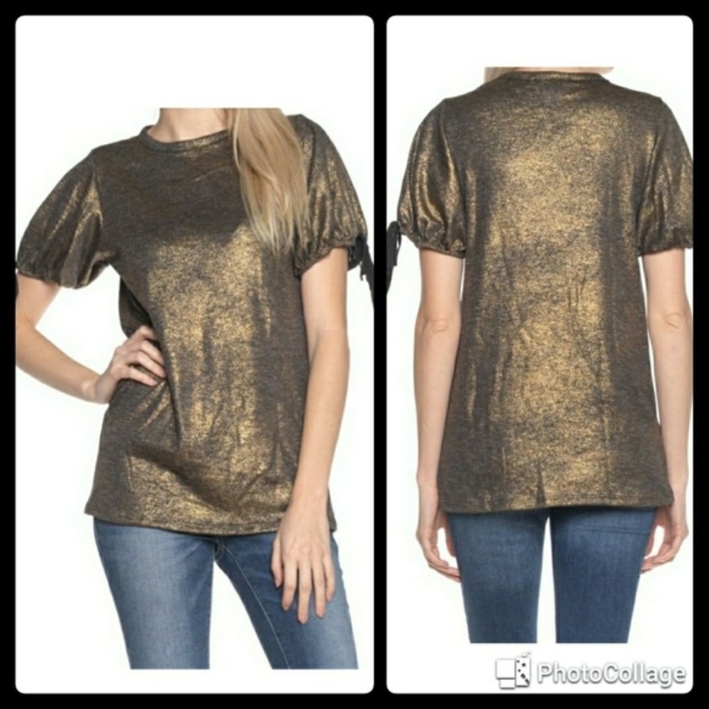 [Last 1!] LAST DAY Metallic Gold Blouse